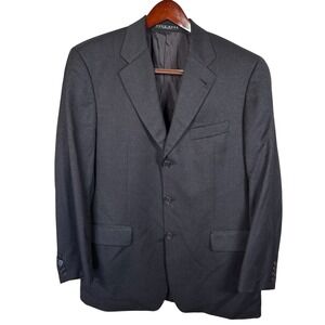 Hugo Boss‎ Suit Jacket Men Black Blazer Super 100 Made in USA Menswear Preppy